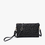 Riley Convertible Cross Body Purse, Wristlet or Clutch - Cheetah Olive