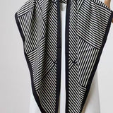 Printed Triangle Scarf  Bandana Style Wrap / Shawl  Floral Olive-White