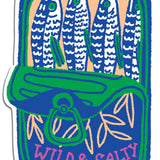Wild & Salty Sardines Die Cut Sticker