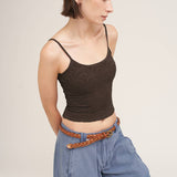 Floral Textured Lace Cami Raisin