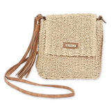 Small Paper Straw Crossbody  - Natural
