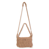 Macrame Crossbody Purse  - Tan