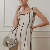 Sleeveless Smocked Halter Top: NATURAL / S-M-L (3-2-1)