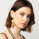 Brass Saucer & Natural Coconut Bracelet