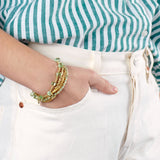 Ella Bracelet Stack of 5 Mint + Gold