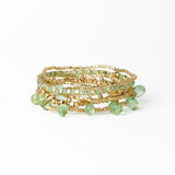 Ella Bracelet Stack of 5 Mint + Gold
