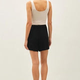 Scoop Neck Jersey Tank - Ecru Beige