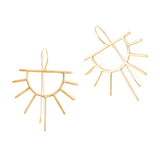 Gretchen Half Sun Threader Earrings Brass
