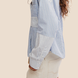 Annie Babydoll — Blue Ivory Stripe Combo