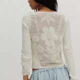 Delilah Long Sleeve Top - Clean Ivory