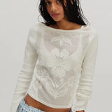 Delilah Long Sleeve Top - Clean Ivory