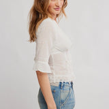 Salone Eyelet Top by Free People - Clean Ivory