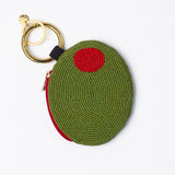 Mary Olive Beaded Coin Purse Green + Red