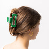 Lola Solid Color With Piped Edges Claw Kelly Green