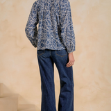 Floral Button Down Shirt - Navy Nomadia