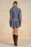 Long Sleeve Button Down Shirt Dress - Blue Stripe
