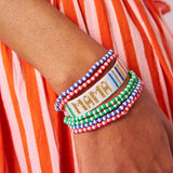 Gabby "mama" adjustable beaded bracelet rainbow