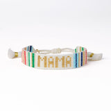 Gabby "mama" adjustable beaded bracelet rainbow