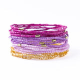 Chelsea 18-Strand Luxe Beaded Bracelet Set Purple