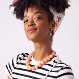 Iris Large Resin Bead Necklace Coral