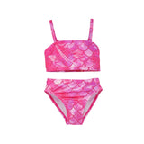UPF 50+ 3 Piece Mermaid Swim Set - Shimmer Fabric Pink Splash