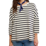 2 Sense Long Sleeve T‑Shirt by Free People - Ivory Combo