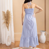 Thin Stripes Light Blue Cotton Dress