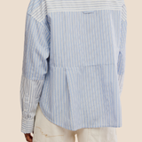 Annie Babydoll — Blue Ivory Stripe Combo