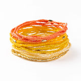 Chelsea -  18 Strand Beaded Bracelet Set  - Yellow