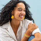 Chelsea -  18 Strand Beaded Bracelet Set  - Yellow