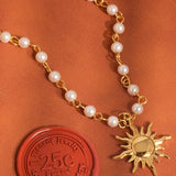 Kalani 18K Gold Non-Tarnish Sun Beaded Necklace: Yellow Gold