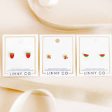 Screwback Stud Earrings - Pink Cherry
