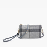 Riley Convertible Cross Body Purse, Wristlet or Clutch - Plaid Beige