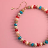 Mood Swirl Marble Bead Necklace: Blue