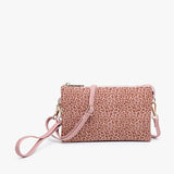Riley Convertible Cross Body Purse, Wristlet or Clutch - Cheetah Olive