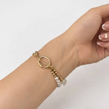2 Layer Pearl Strand Toggle Bracelet