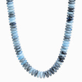 Neutral Color Wide Marble Beaded Necklace: Navy