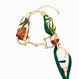 Horsebit Link Scarf Bracelet: Orange
