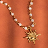 Kalani 18K Gold Non-Tarnish Sun Beaded Necklace: Yellow Gold