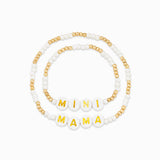 Mama Mini Gold Cream Bead Mix Bracelet Set