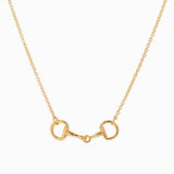 Western Double Linked Horsebit Necklace: Gold
