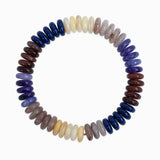 Multi Color Wide Marble Beaded Stretch Bracelet: Multi Blue