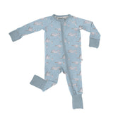 Convertible Zip PJs - Baby Boy Blue Storks