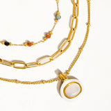 18k Gold Non-Tarnish Stackable Necklaces : Yellow Gold / Charlee-Gold