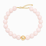 Pastel Marble Statement Beaded Necklace & Bracelet Set: Blue