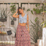 Nomad Maxi Skirt - Brown Zuri Print