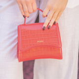 Red Crocodile Mini Crossbody w/ Handle