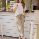 Sunburst Tie Dye Jogger Pants by Skemo - Olive Green
