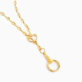 Horsebit Y-Drop Mariner Chain Necklace: Gold
