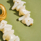 Shelby 18K Gold Non-Tarnish Resort Moon and Shell Earring: Yellow Gold